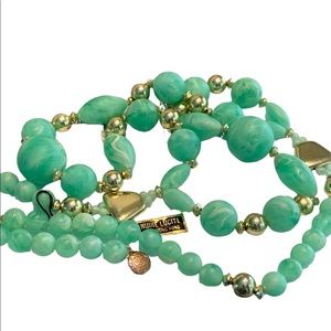 Vintage New with Tag Green Lucite 14” Necklace
